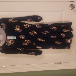 Navy dress with floral.  Never worn